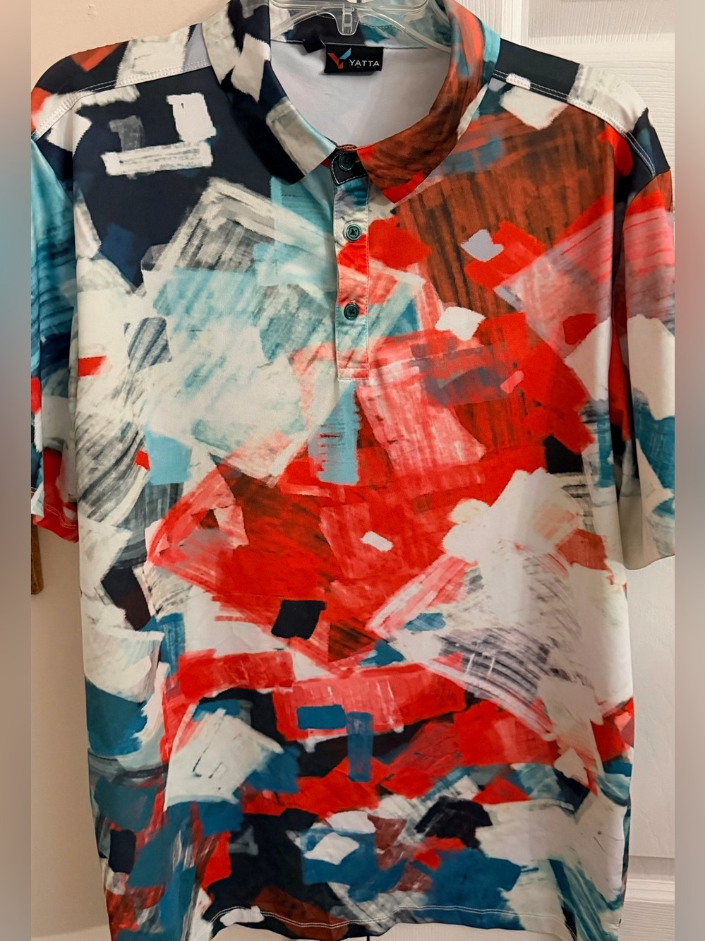 Yatta Golf Shirt Mens XL Multicolor Polo Short Sleeves Wicking